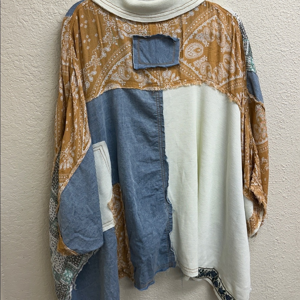 POL Mixed Material Button-Down Shirt - image 6